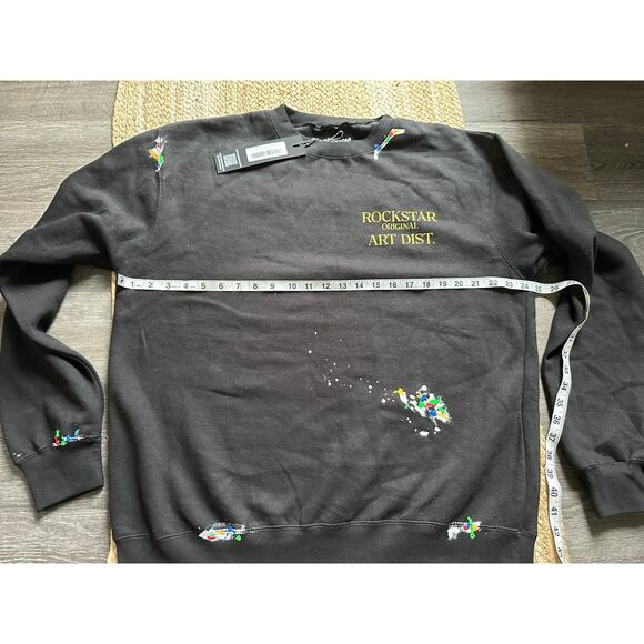 ROCKSTAR ORIGINAL Men's Rockstar Art Dist Black Crewneck Size L In Black - Picture 8 of 11